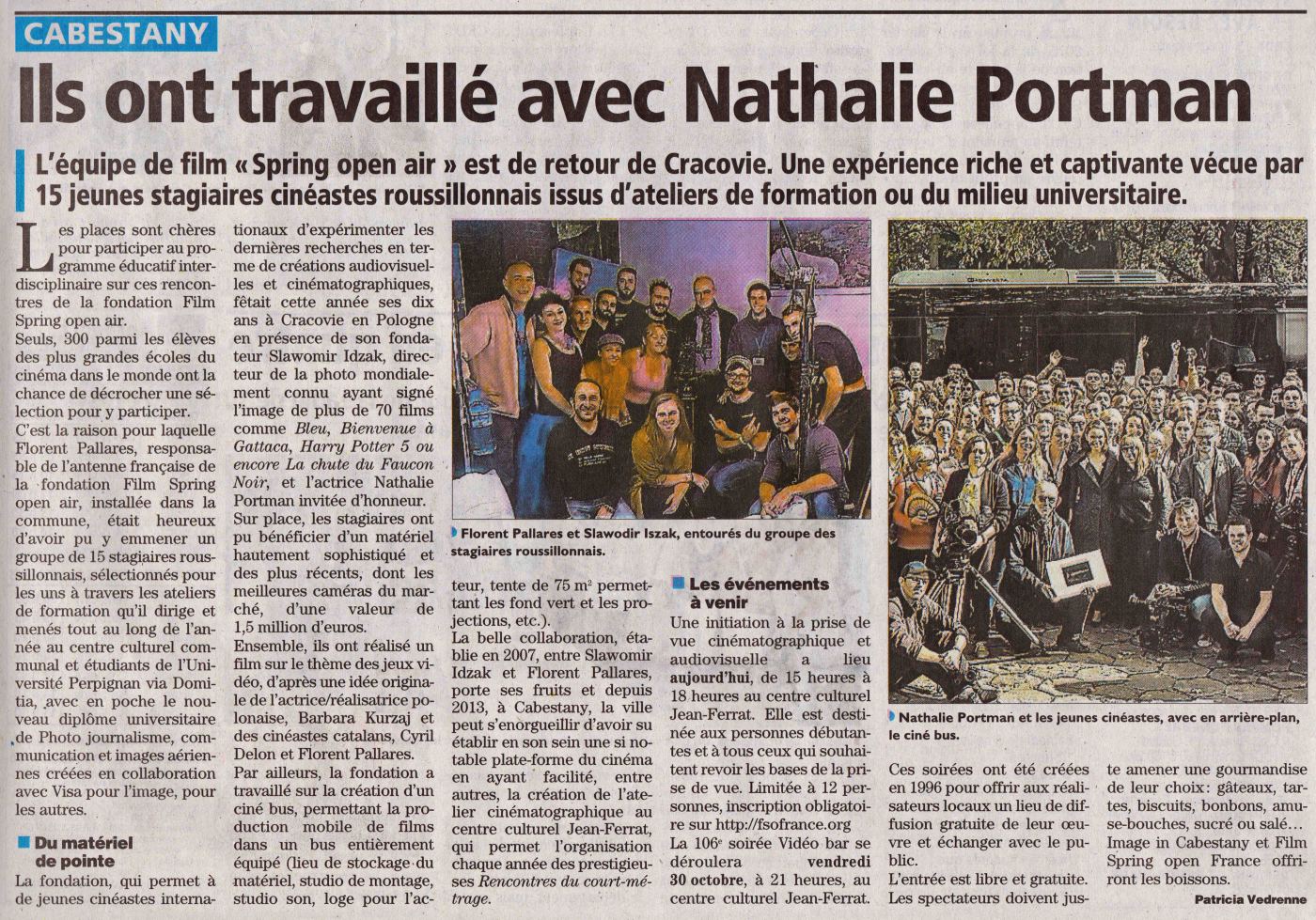 Article de presse — L'Indépendant, 2015